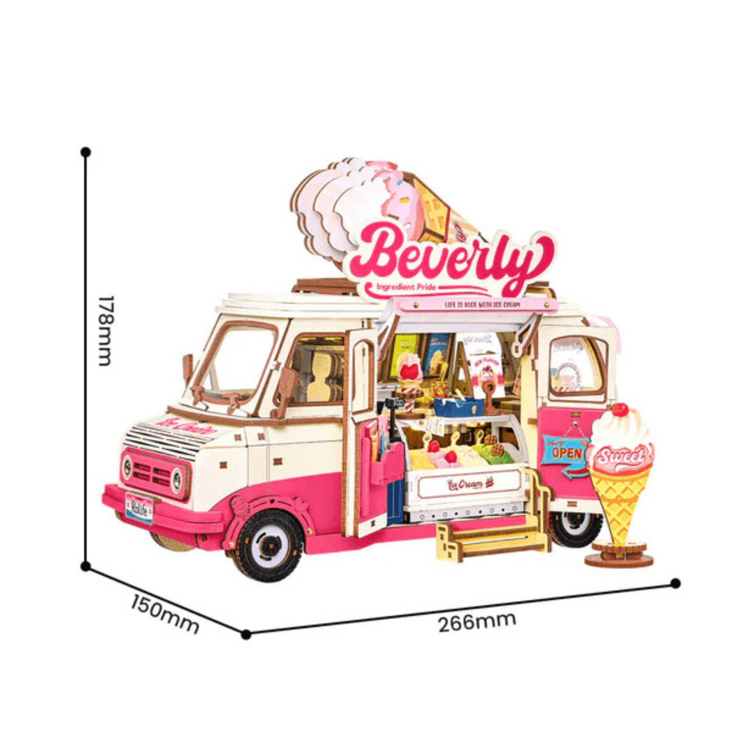 Beverly's Ice Cream Truck Model Kits by Robotime