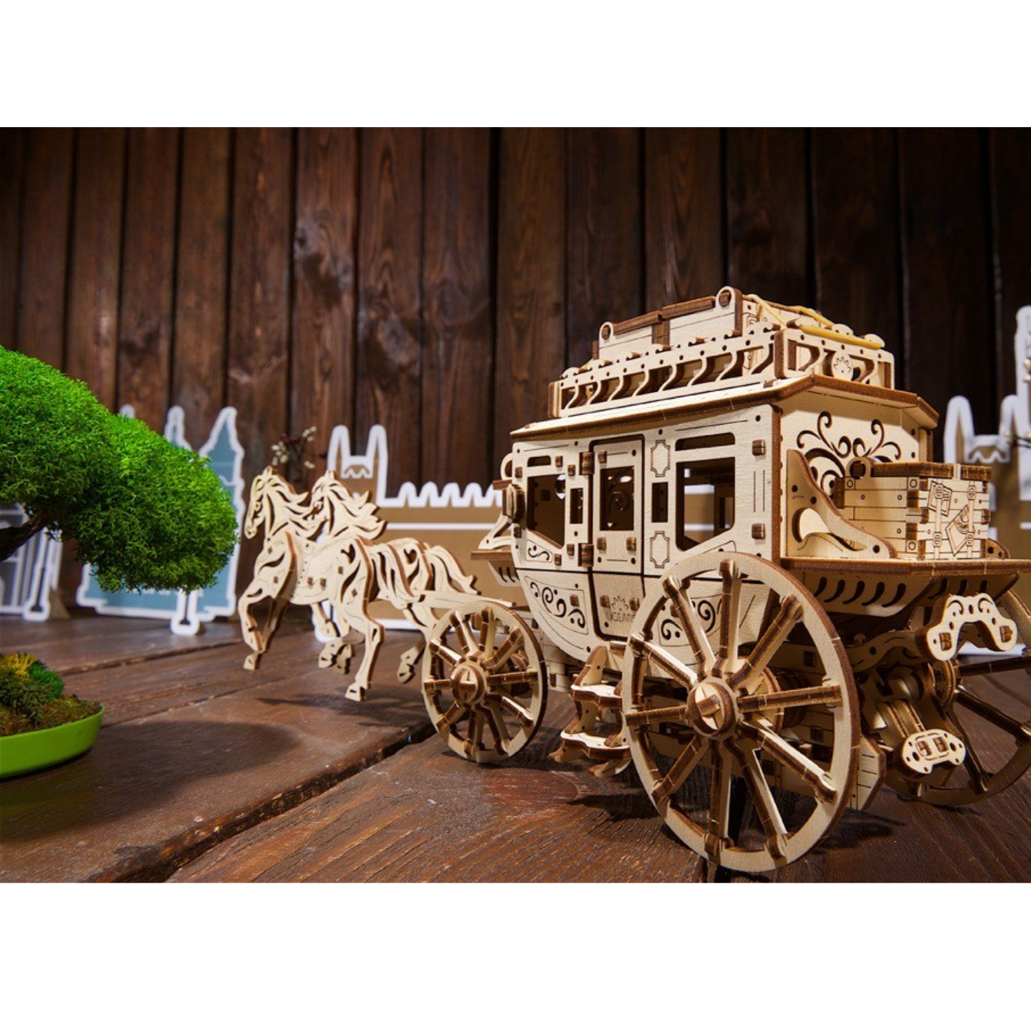 Stagecoach Mechanical Wooden Puzzle Ugears--