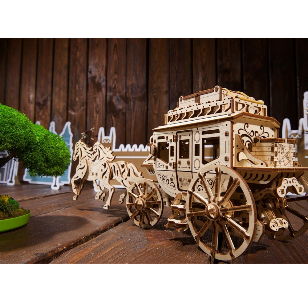Stagecoach Mechanical Wooden Puzzle Ugears--