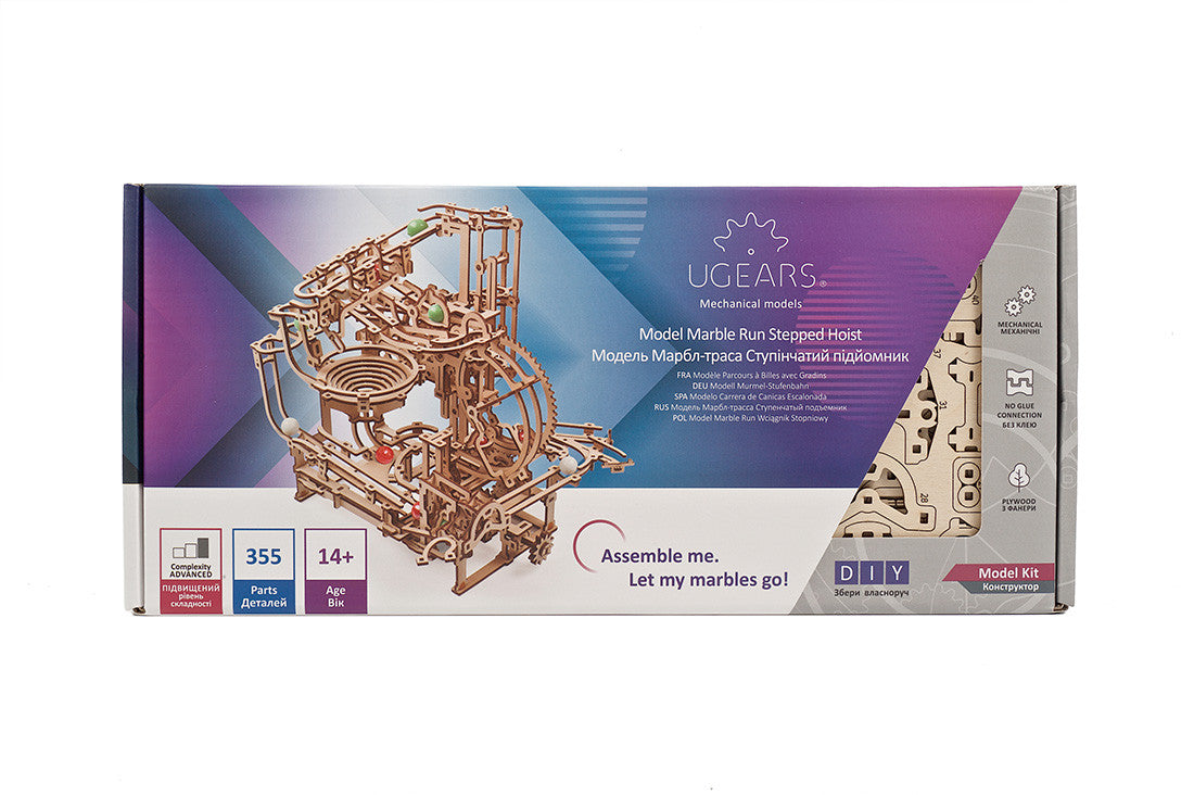 Murmel-Stufenbahn-Modellbausatz-Mechanisches Holzpuzzle-Ugears--