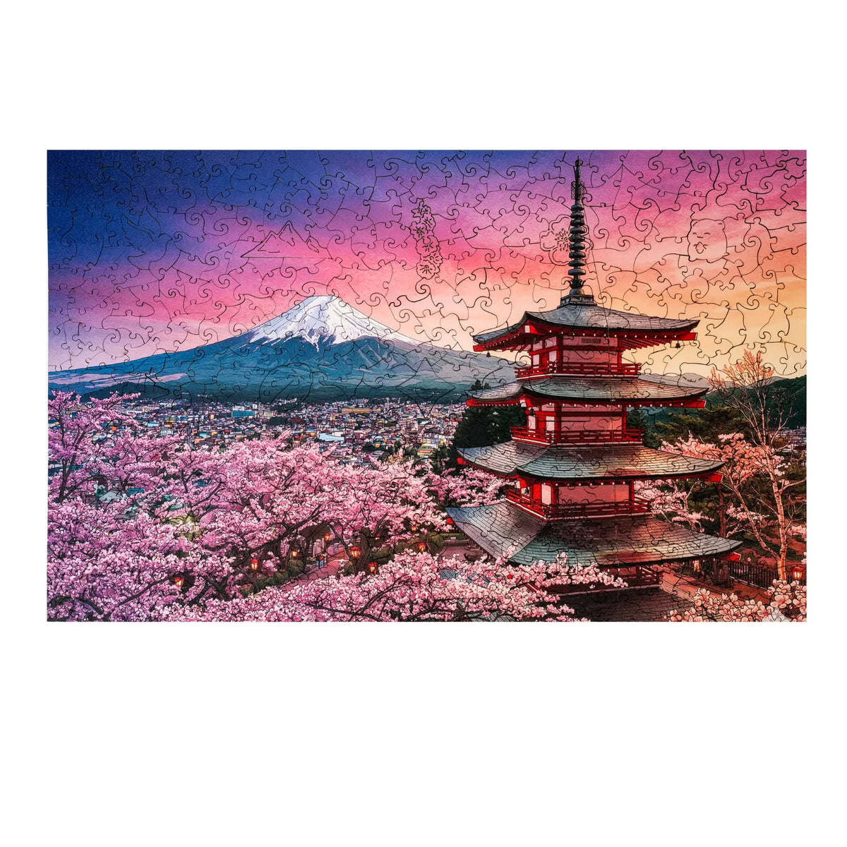 "The Magic of Cherry Blossoms at Mount Fuji" Wooden Puzzle (2D) MagicHolz
