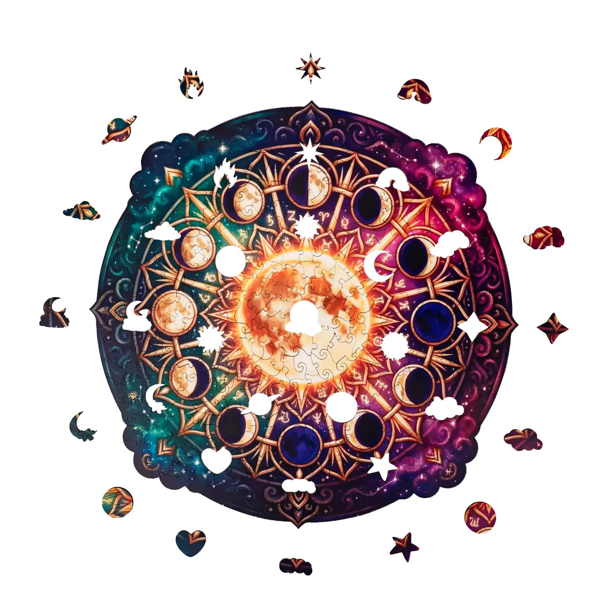 Moon Phases Mandala Wooden Puzzle (2D) MagicHolz