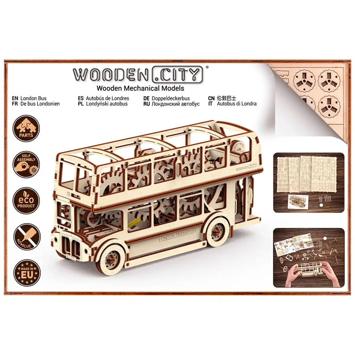 London Bus | WoodenCity-Mechanisches Holzpuzzle-WoodenCity--