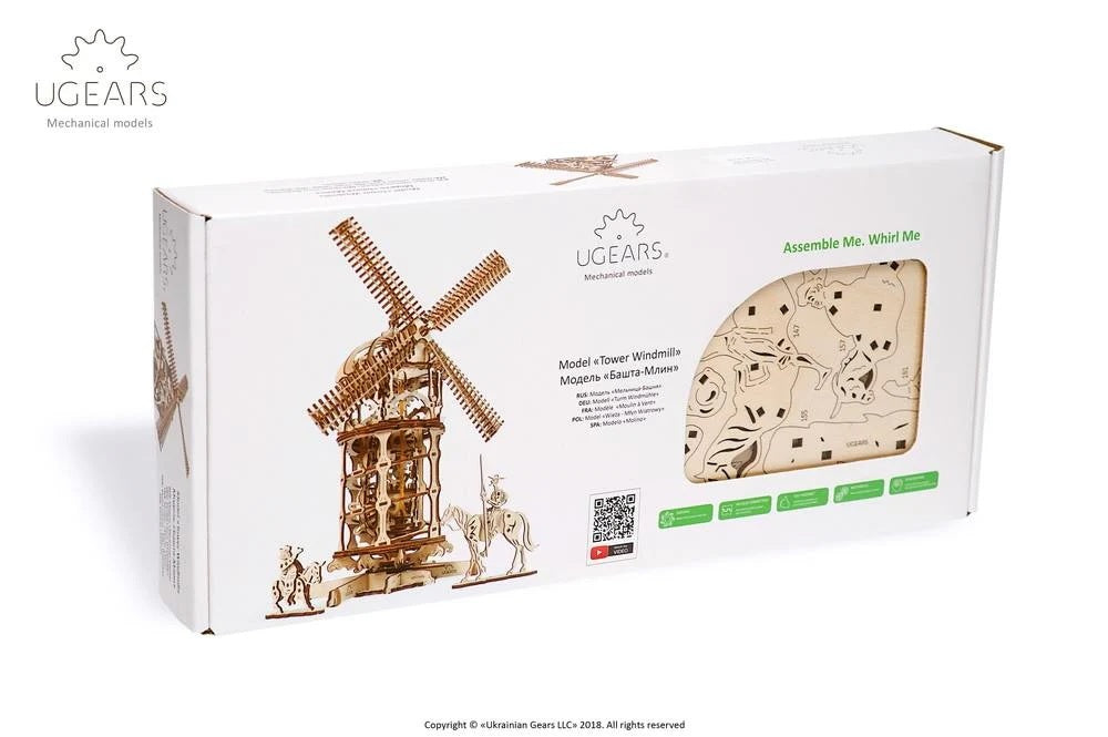 Moulin à vent-Puzzle mécanique en bois-Ugears--