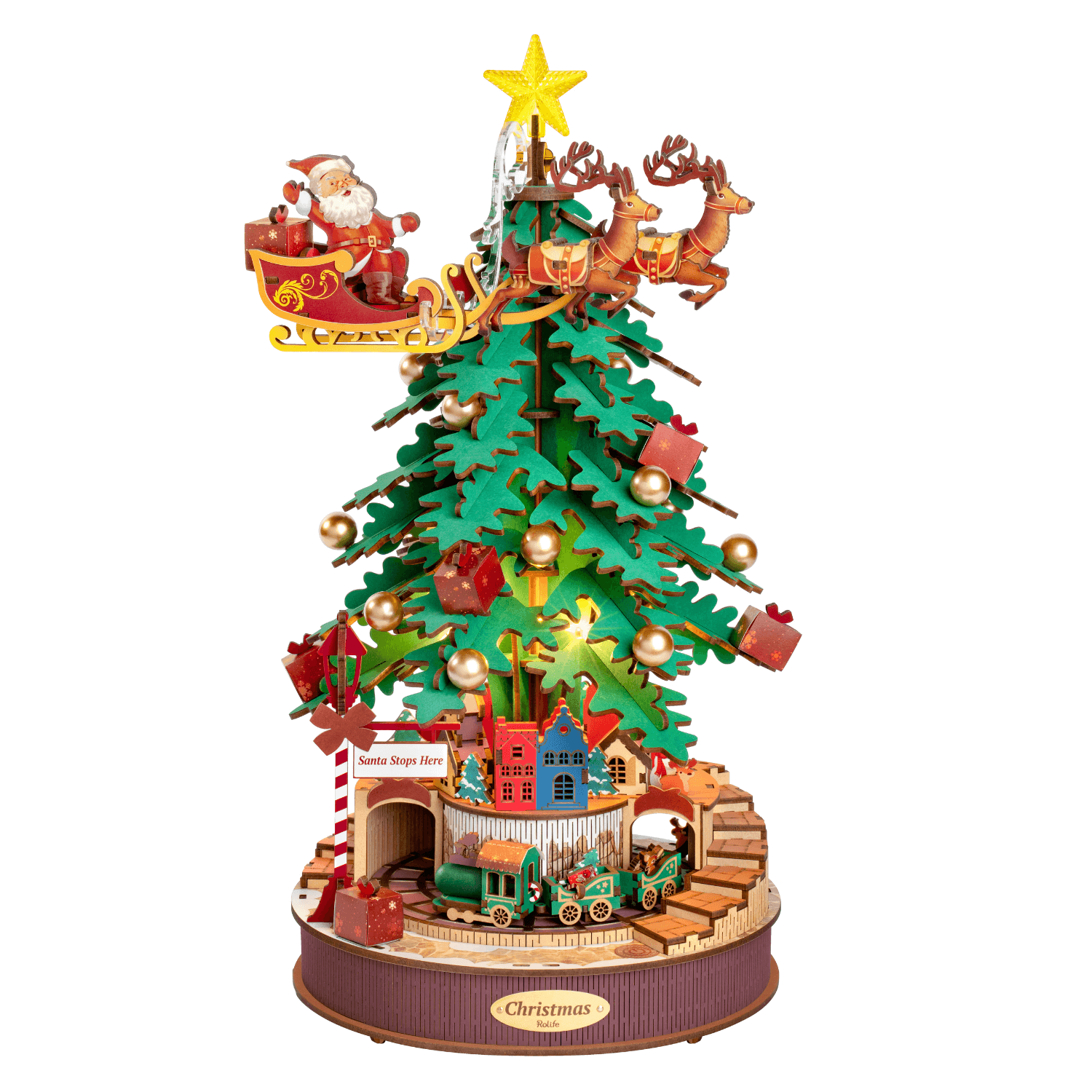 Kerstboom 🎄| met melodie-3D puzzel-Robotime--