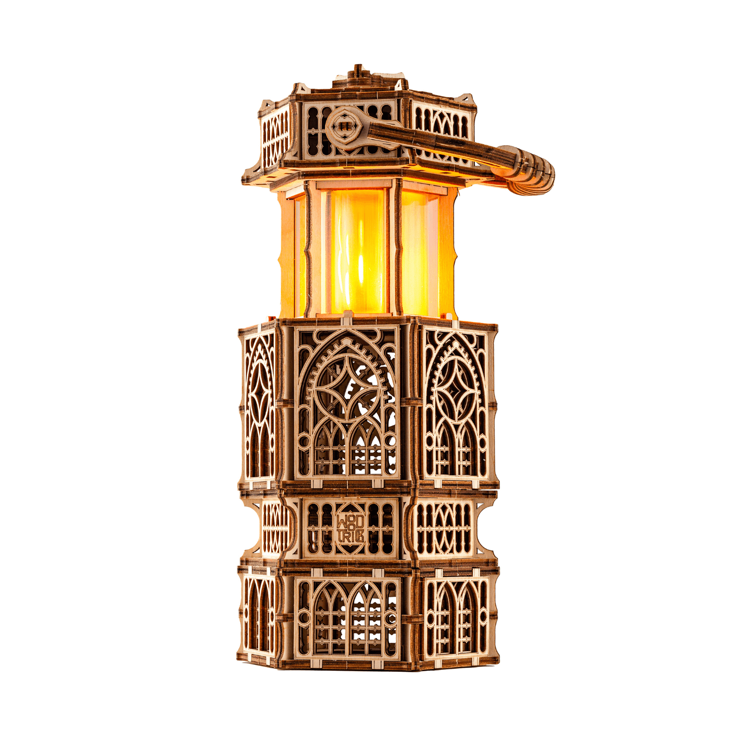 Antieke lantaarn-Mechanische houten puzzel-Houttruc...