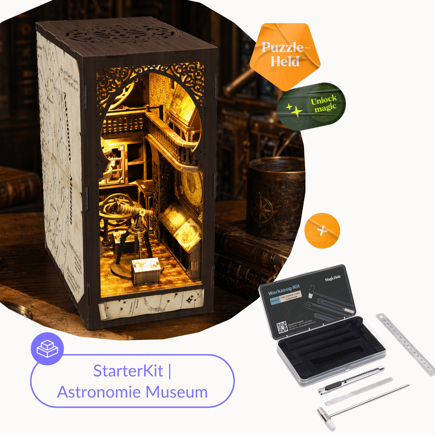 Astronomy Museum Book Nook MagicHolz Kit | Book Nook + Tools