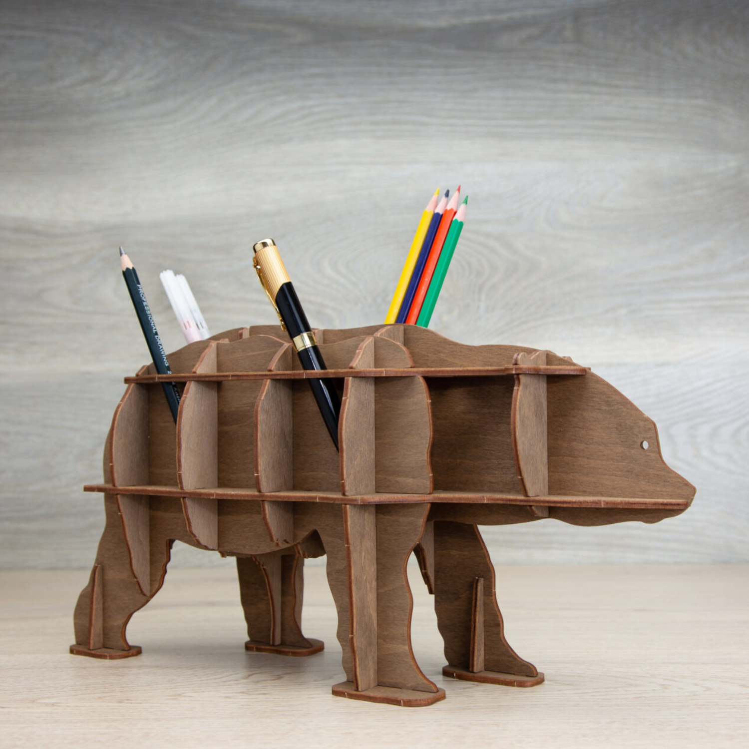 Bausatz Büro Helfer | Baunbär |-3D Puzzle-Eco-Wood-Art--