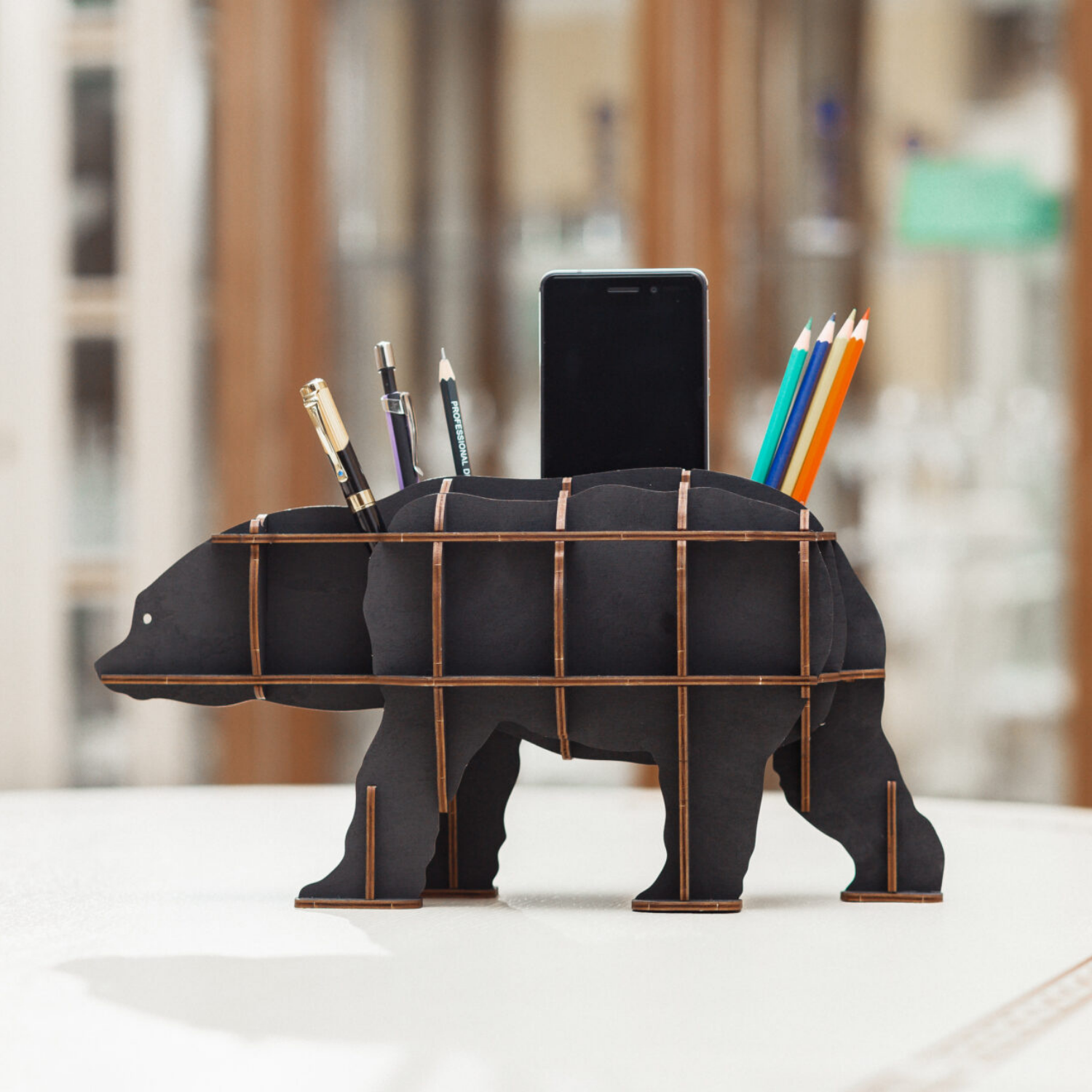 Kit Office Helper | Black Bear 3D Puzzle-Eco-Wood-Art...