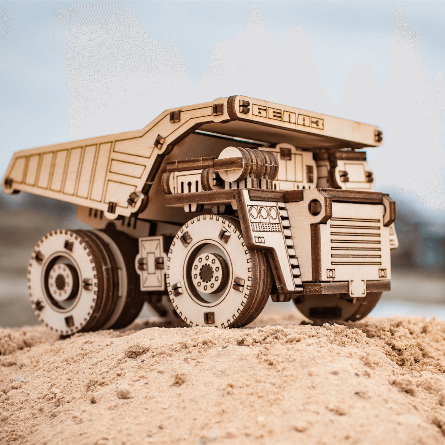 Belaz Mini puzzle mécanique en bois-Eco-Wood-Art--