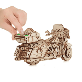 Motorfiets | Fiets-Mechanische Houten Puzzel-Eco-Hout-Kunst...