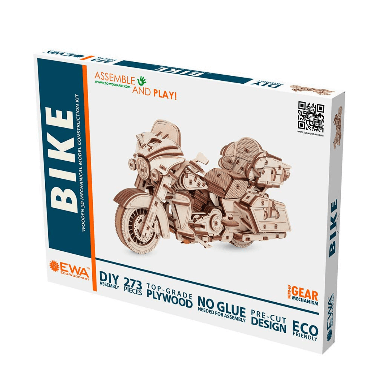 Motorrad | Bike-Mechanisches Holzpuzzle-Eco-Wood-Art--