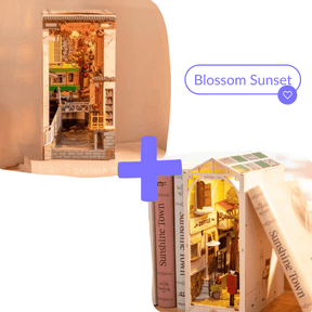 Bundel Boekhoeken: Bloesem zonsondergang-Diorama-Robotentijd...