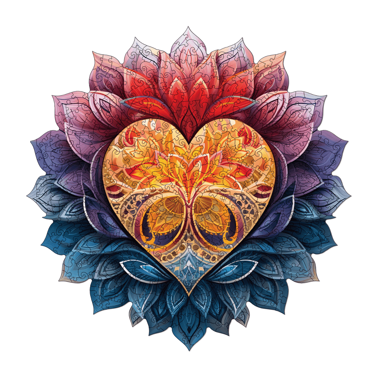 Bloeiend hart | Mandala houten puzzel-MagicHolz--