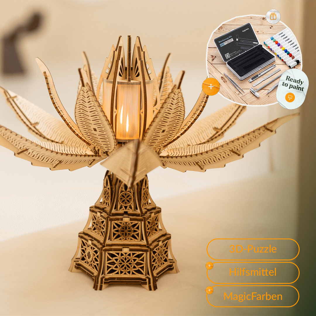 Fleur flamboyante — Puzzle 3D pour la fête des Mères avec outils — Kit de construction mécanique MagicHolz
