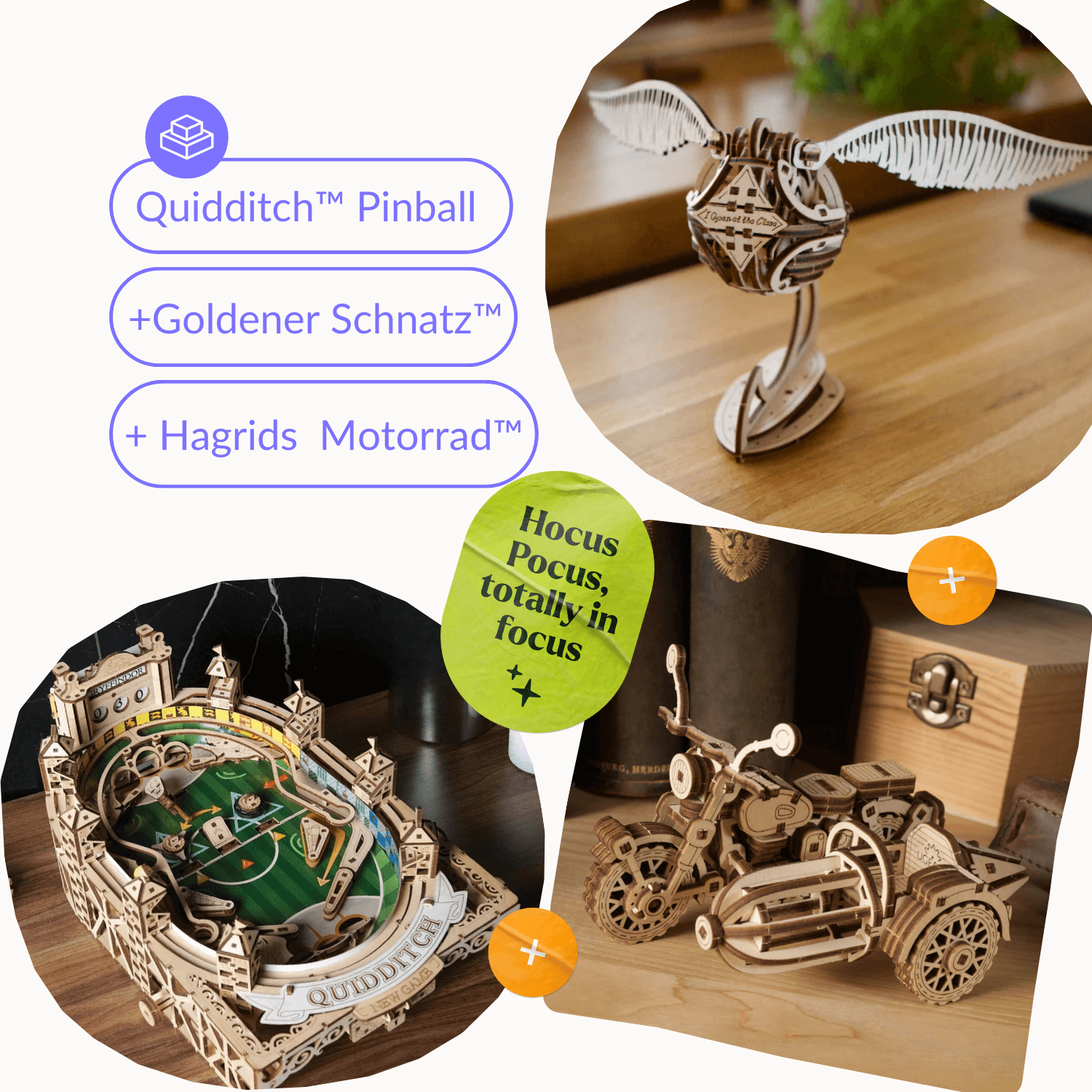 Quidditch™ Pinball | Harry Potter-Mechanisches Holzpuzzle-Ugears-BundleQuidditchSchnatzHagrids-