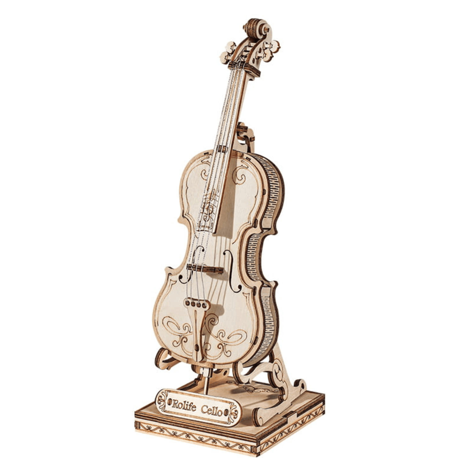 Cello l 3D Houten Puzzel-3D Puzzel-Robotime--