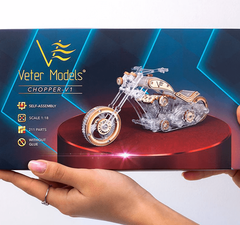 Feuerstuhl - Chopper-3D Puzzle-Veter Models--