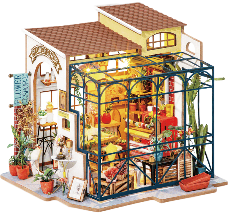 Emily's Flower Shop (Flower Shop)-Miniature House-Robotime--