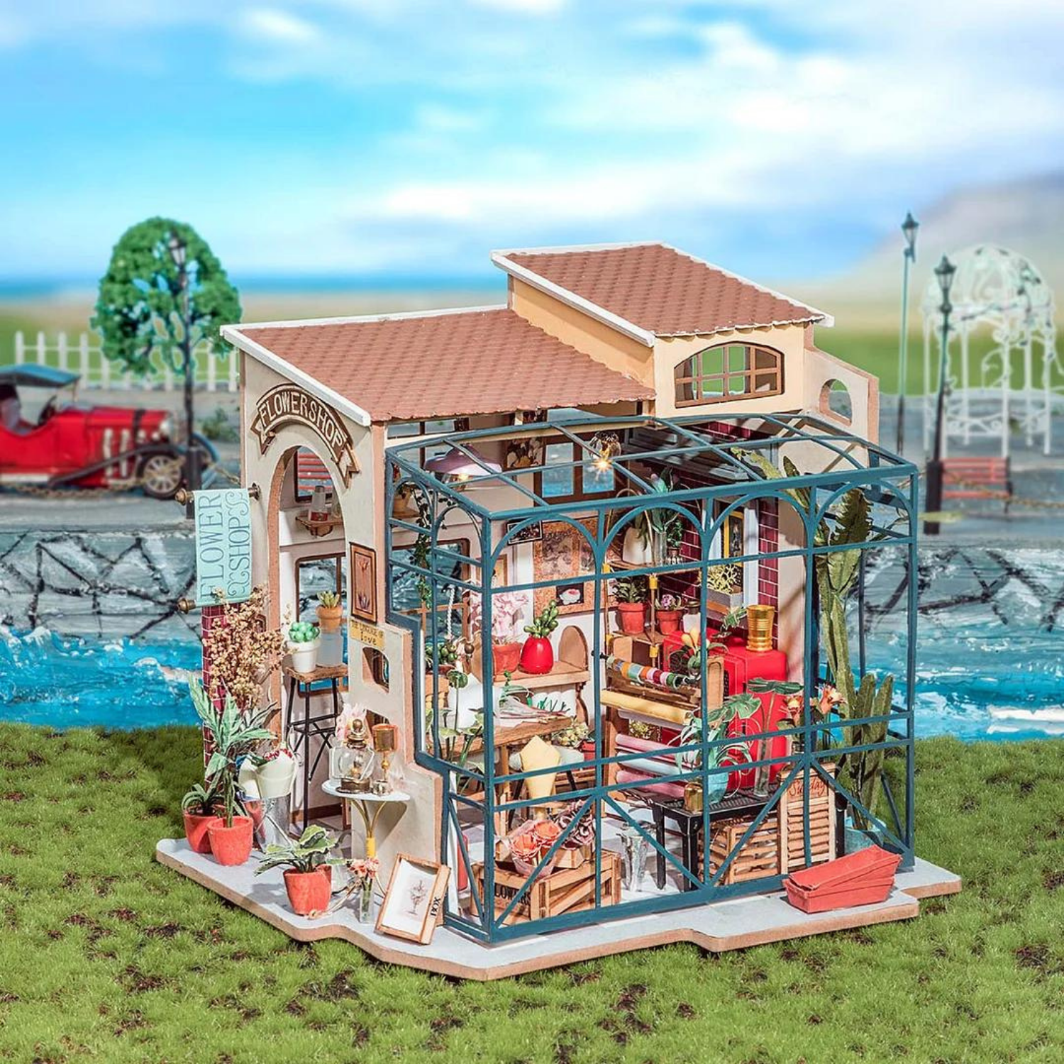 Emily's Flower Shop (boutique de fleurs)-Miniature House-Robotime--