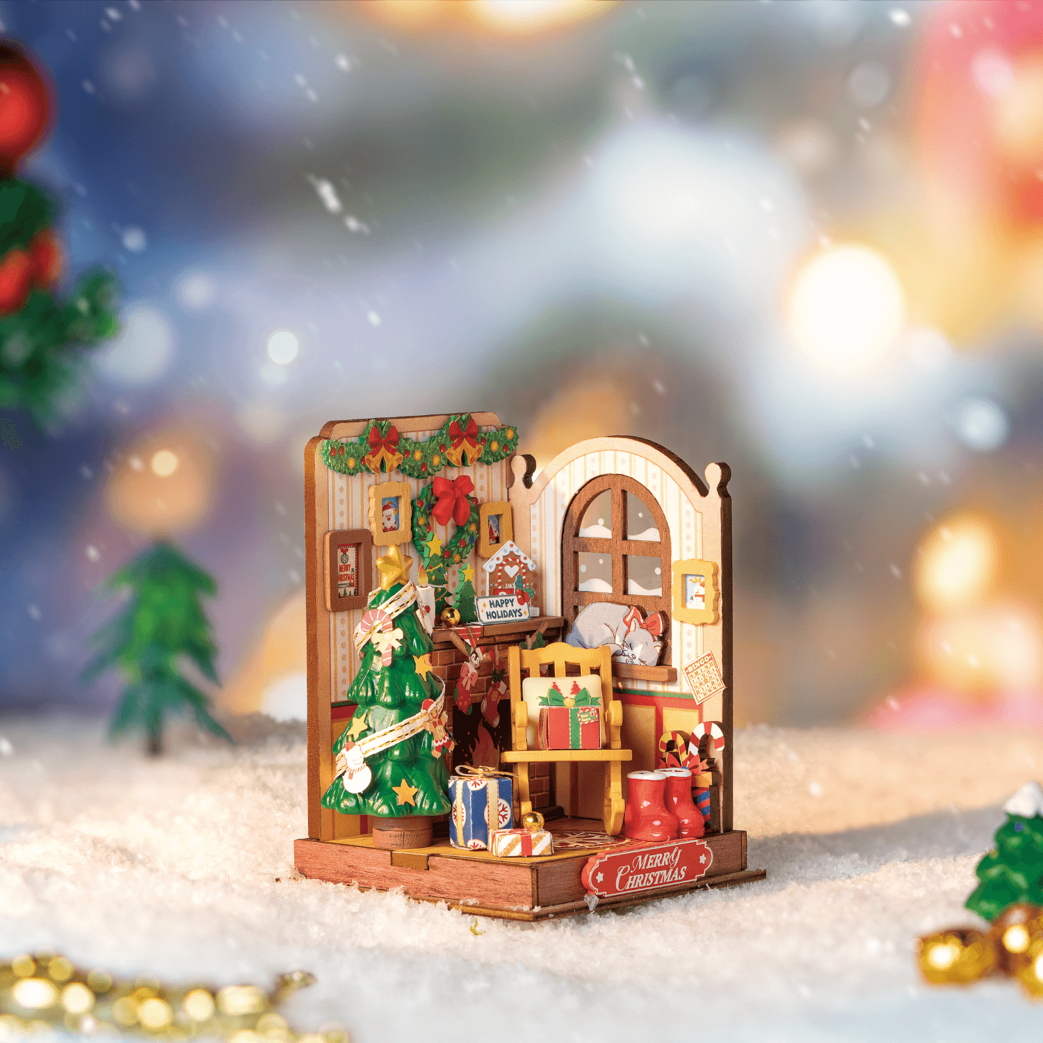 Christmas | Fireplace-Maison miniature-Robotime--