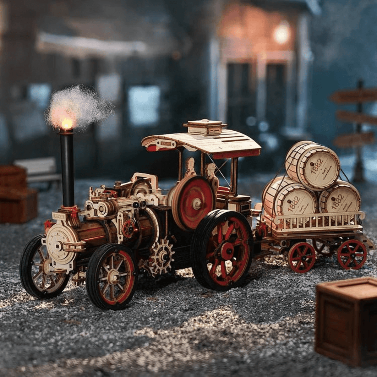 Steam Engine ROKR-Mechanical Wooden Puzzle-Robotime--