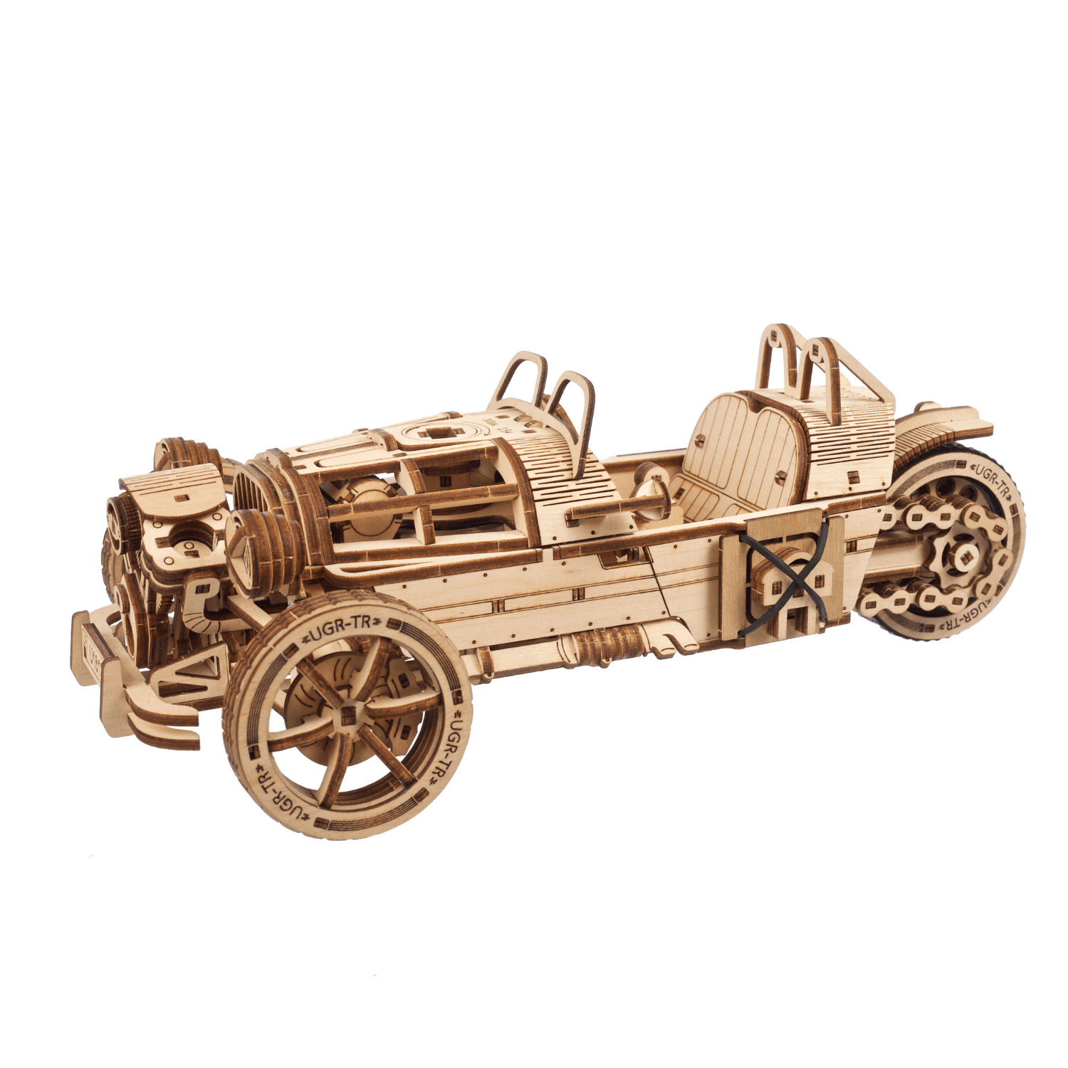 Véhicule à trois roues UGR-S-Puzzle mécanique en bois-Ugears--