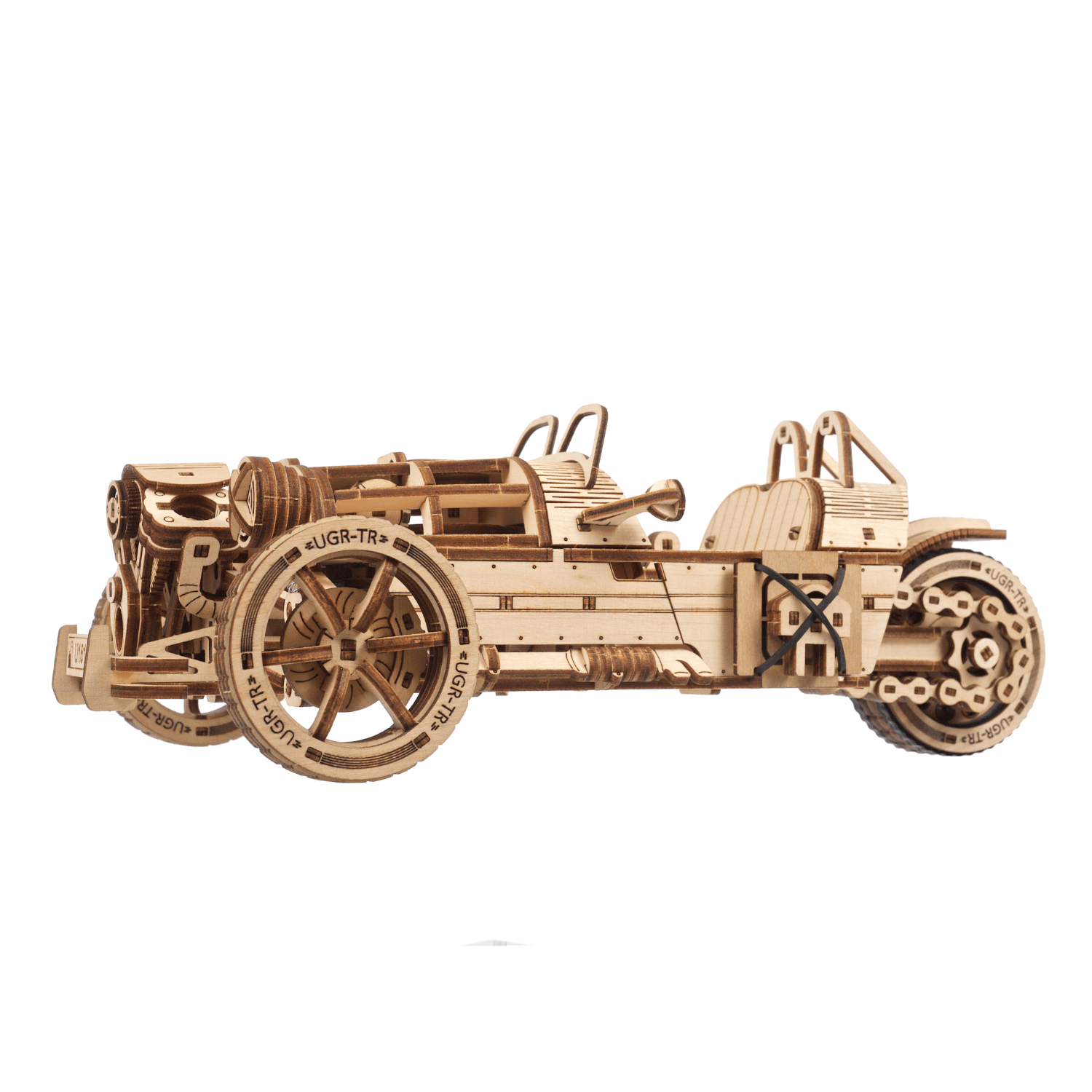 Véhicule à trois roues UGR-S-Puzzle mécanique en bois-Ugears--