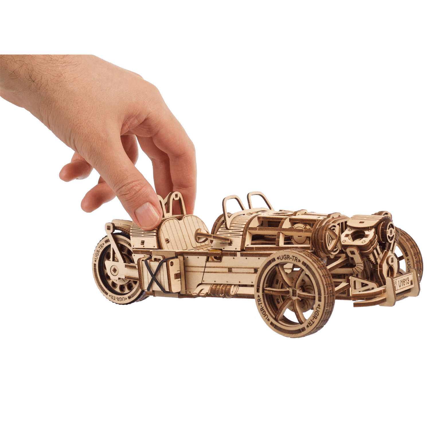 Véhicule à trois roues UGR-S-Puzzle mécanique en bois-Ugears--