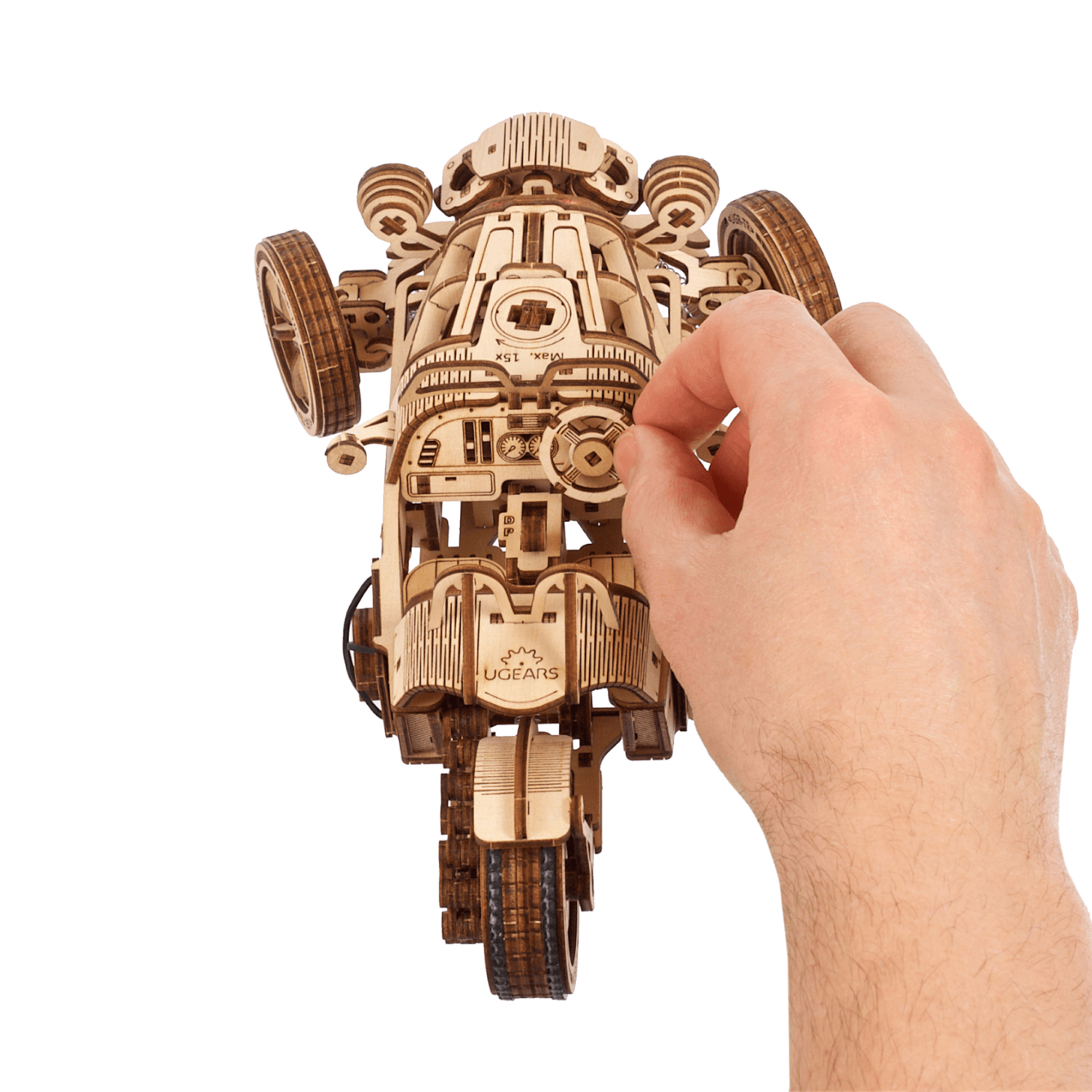 Véhicule à trois roues UGR-S-Puzzle mécanique en bois-Ugears--