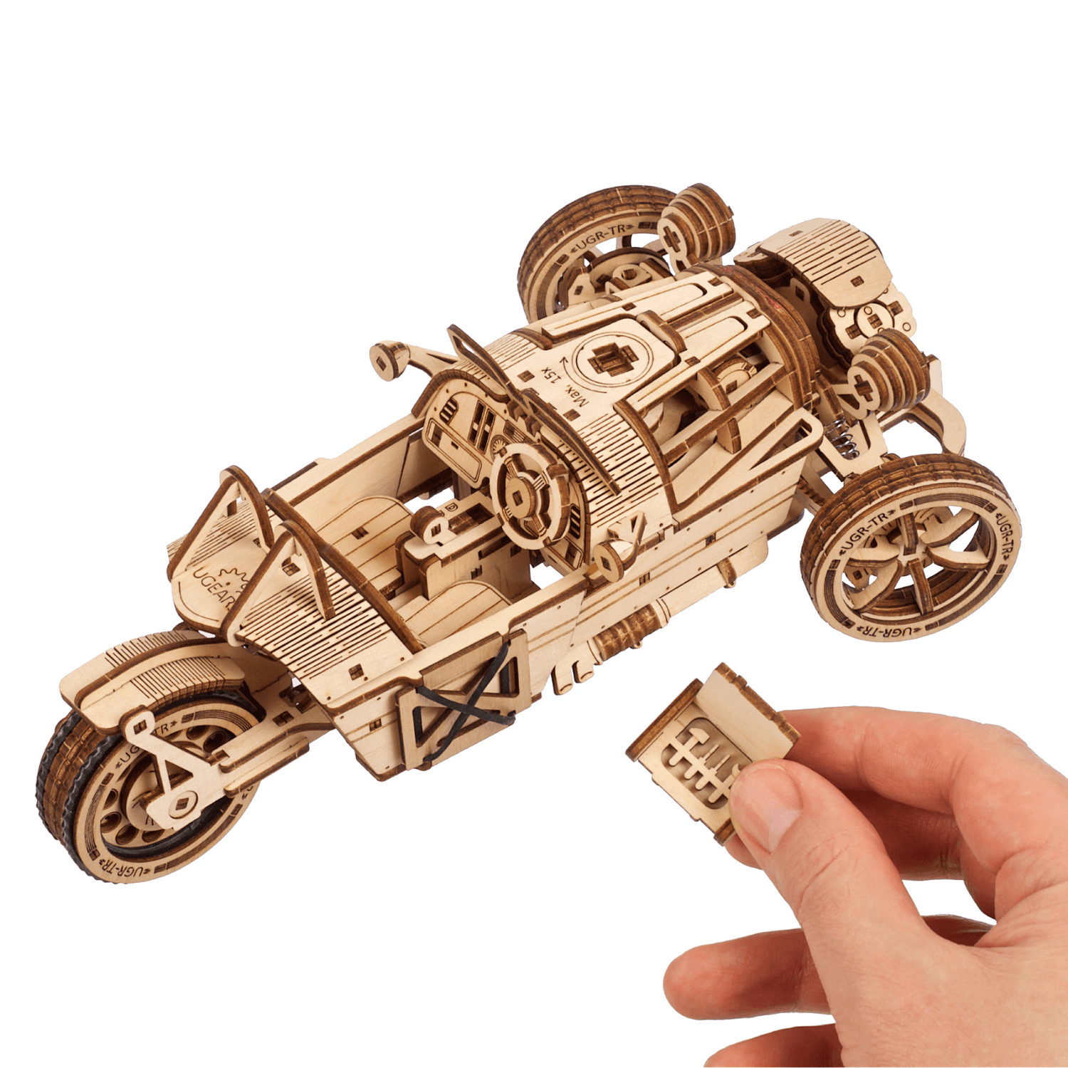 Driewieler UGR-S-Mechanische houten puzzel - Versnellingen
