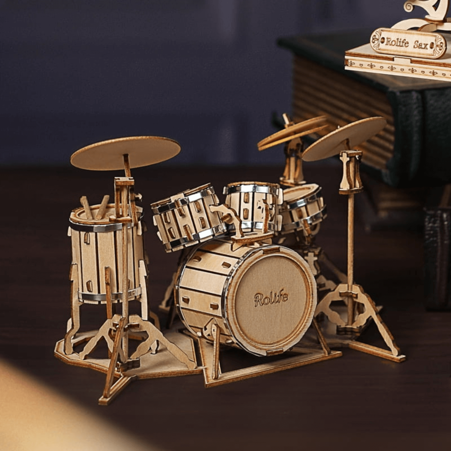 Drum kit 🥁 l 3D wooden puzzle-3D puzzle-Robotime--