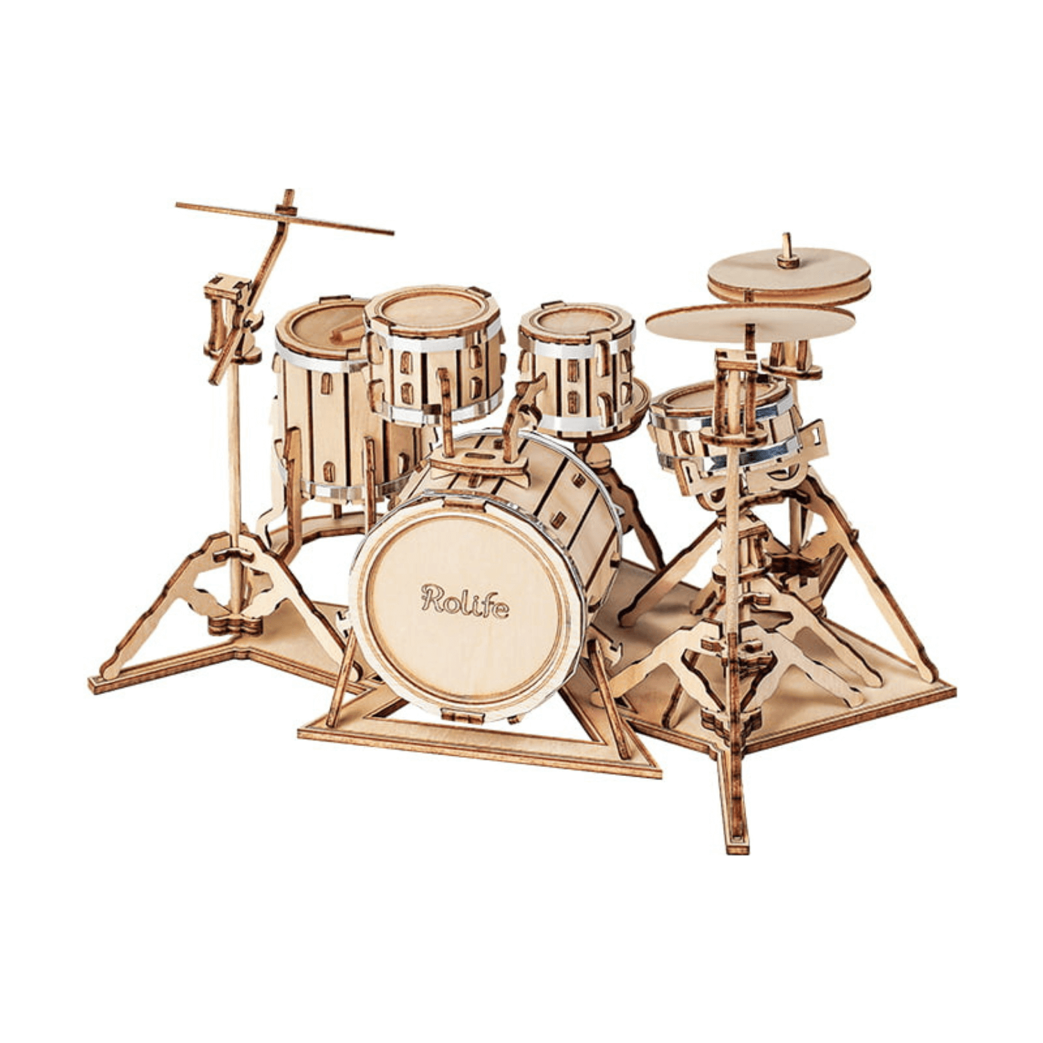 Drum kit 🥁 l 3D wooden puzzle-3D puzzle-Robotime--