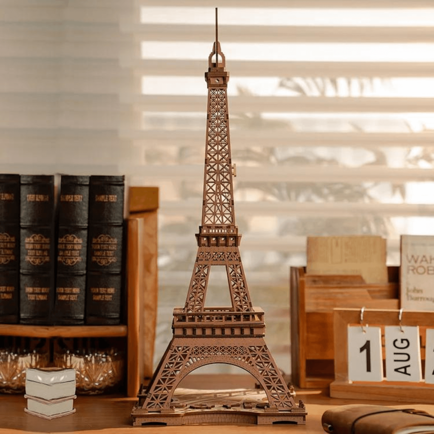 At night at the Eiffel Tower ❤️‍🔥-3D Puzzle-Robotime--