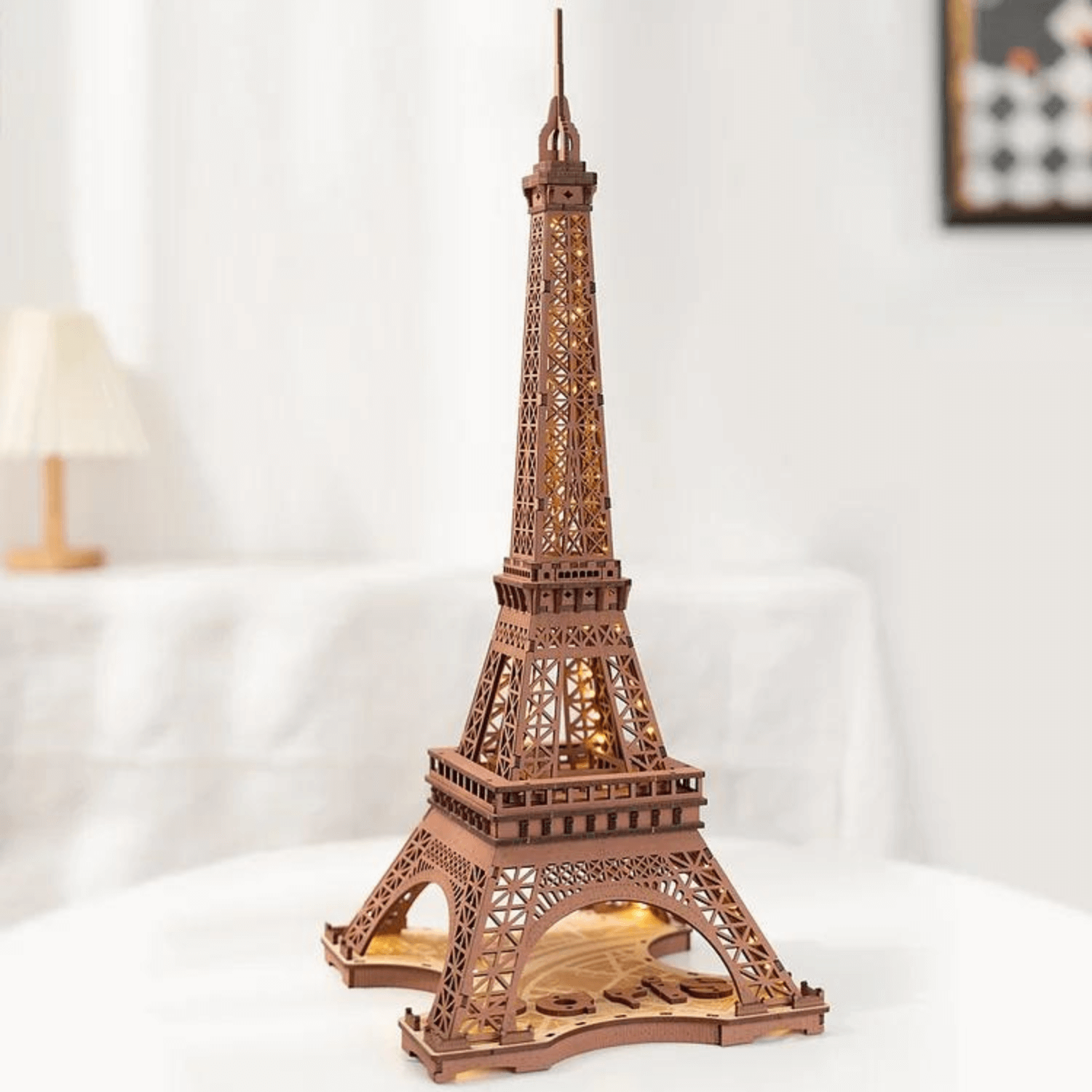 At night at the Eiffel Tower ❤️‍🔥-3D Puzzle-Robotime--