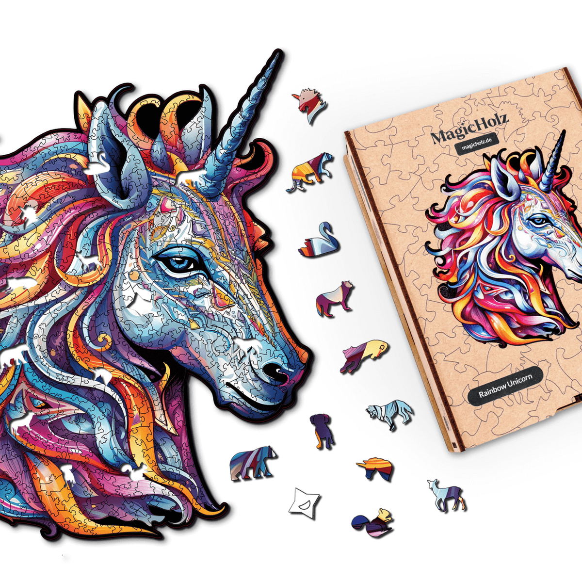 Rainbow Unicorn 🦄-Wooden puzzle-MagicHolz--