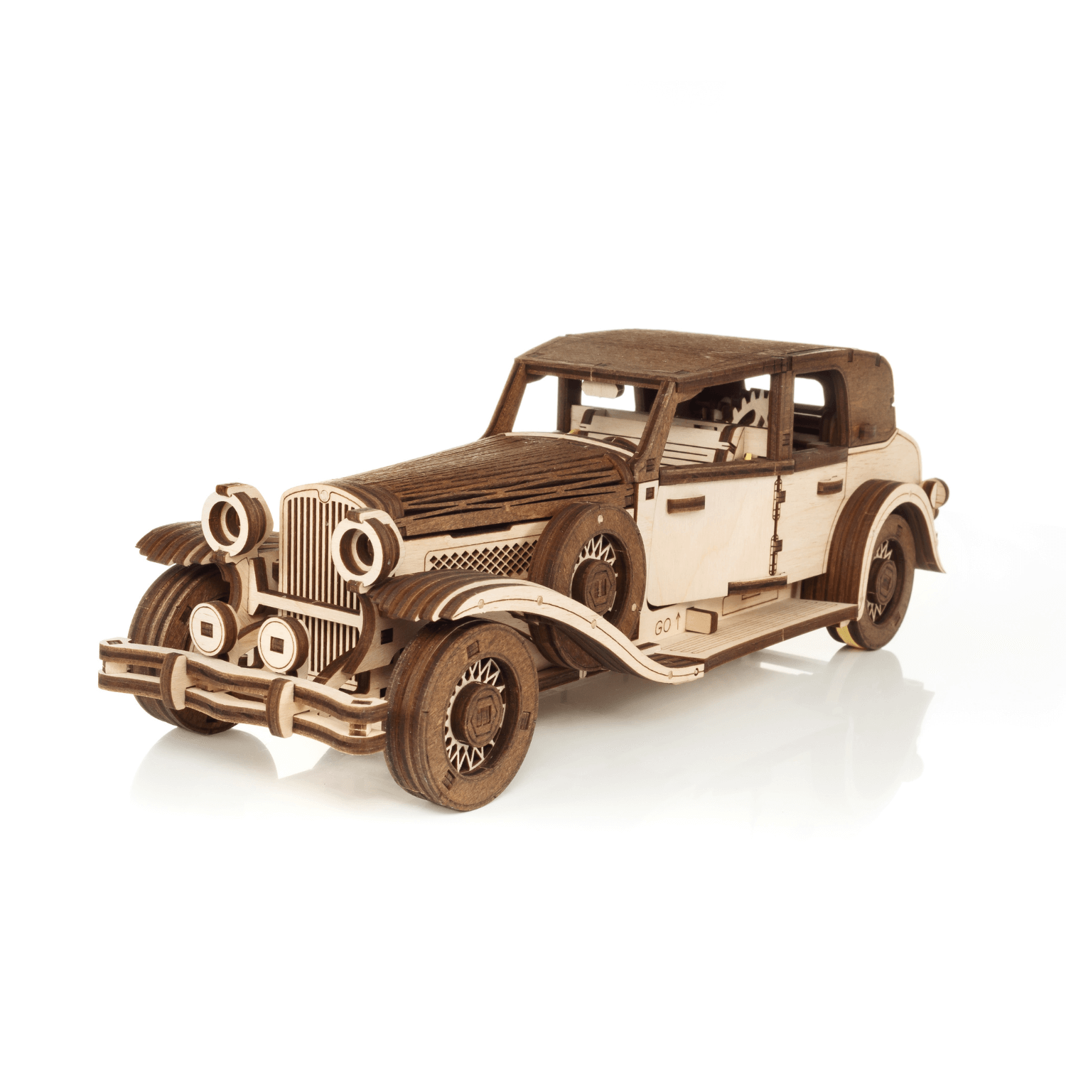 Ferdinand | Puzzle mécanique rétro de voiture en bois-Eco-Wood-Art--