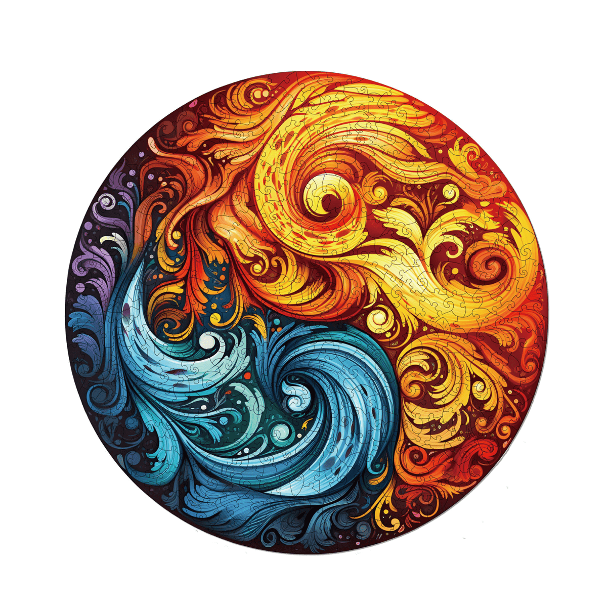 Vuur en water | Mandala houten puzzel -MagicHolz--