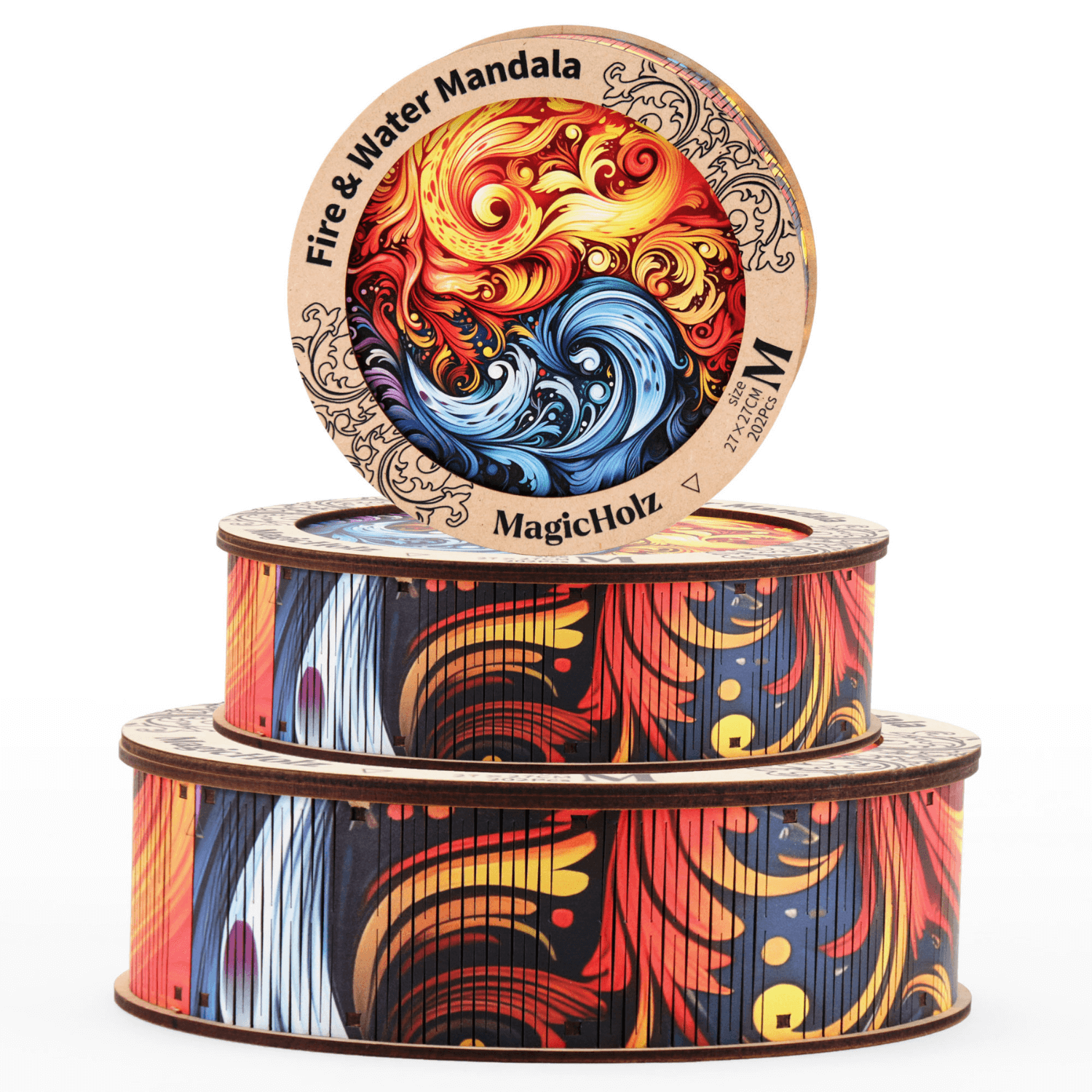 Feuer und Wasser | Mandala-Holzpuzzle-MagicHolz--