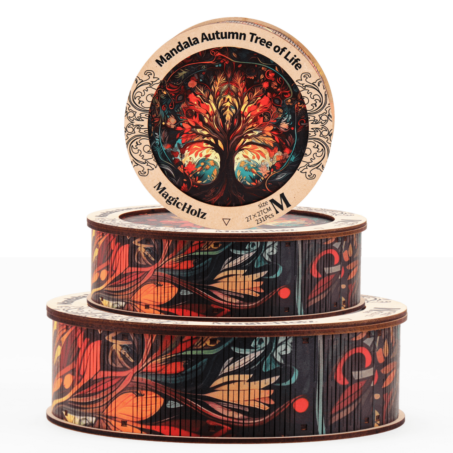 Firetruck & Tree of Life M - Set-Puzzle mécanique en bois-MagicHolz--