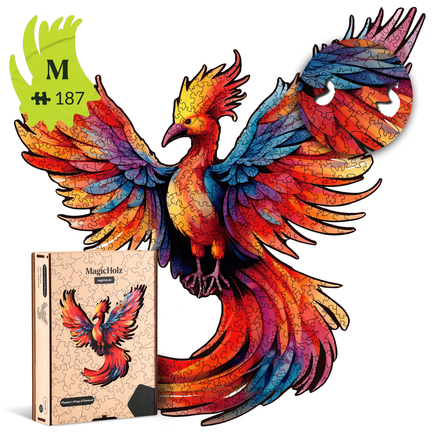 Ailes du renouveau | Puzzle en bois Phoenix-MagicHolz-PhoenixsWingsM-98925395745