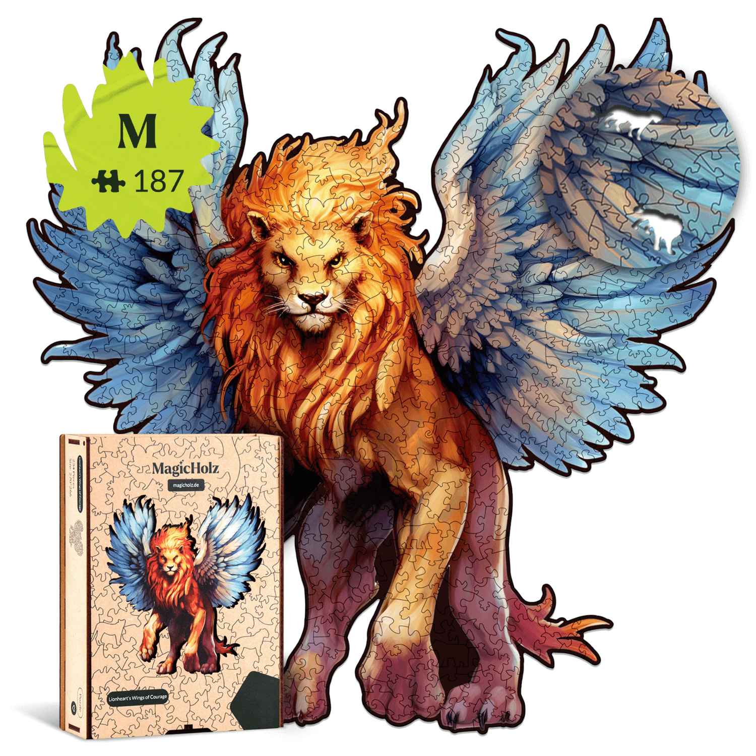 Ailes du courage | Puzzle en bois du lion-MagicHolz-WingsofCourageM-98925395776