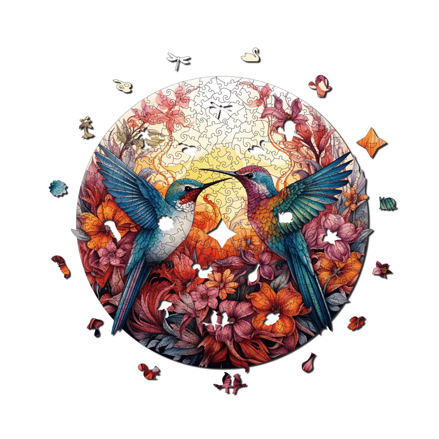 Gelukkige kolibries | Mandala houten puzzel-MagicHolz--