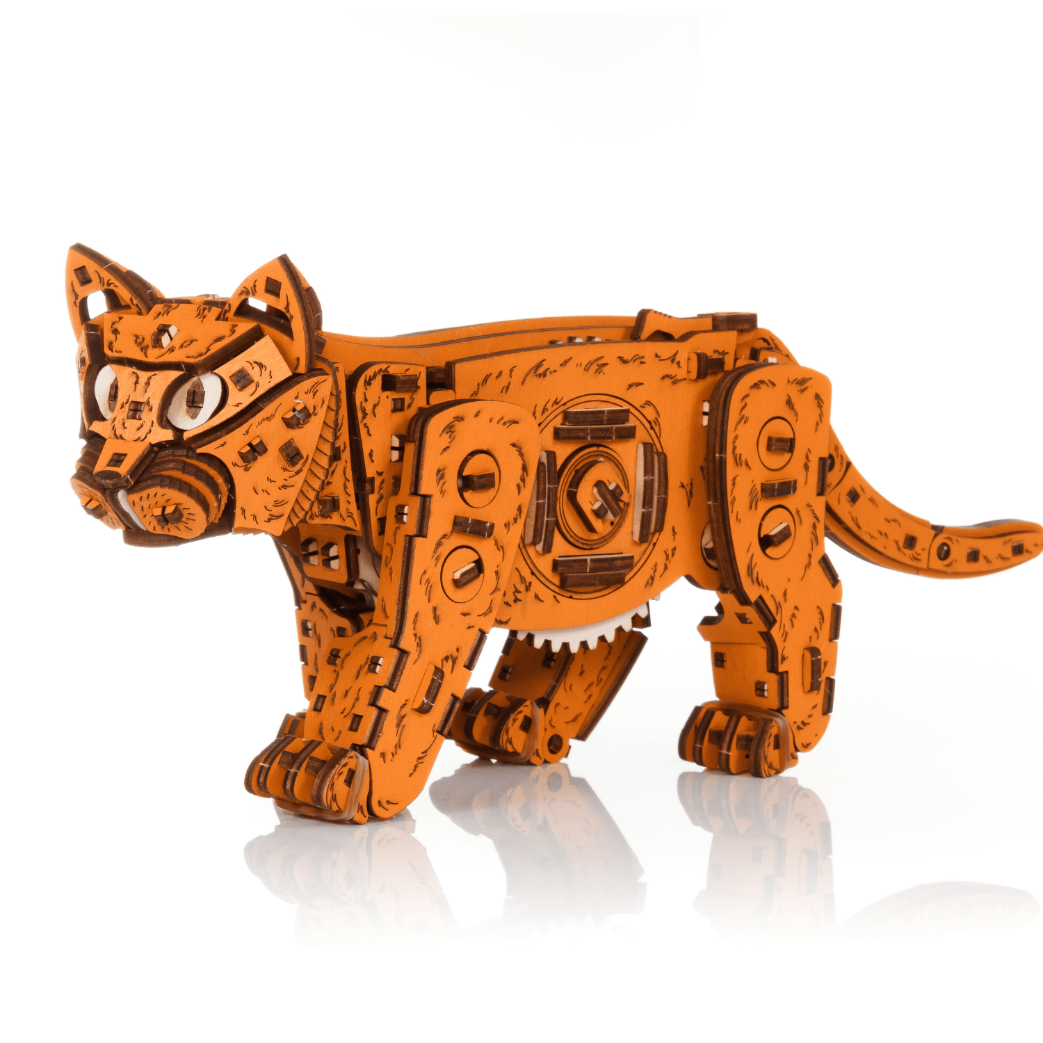 Mechanische Katten | Natuur of Zwart-Mechanische Houten Puzzel-Eco-Hout-Kunst-gember-kat-ewa-4815123003847