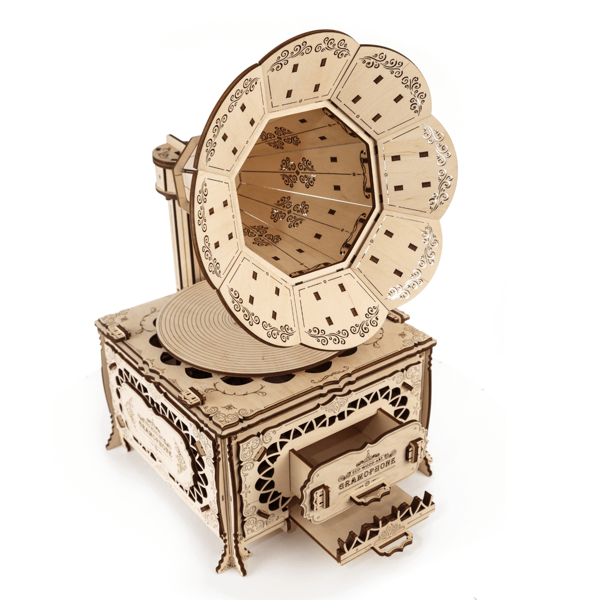 Grammofoon-3D Puzzel-Eco-Hout-Kunst...