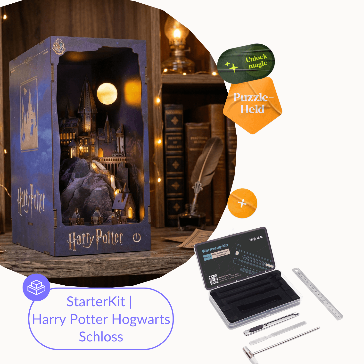 Harry Potter Hogwarts Castle Book Nook Revell Starter Kit | Book Nook + Tools