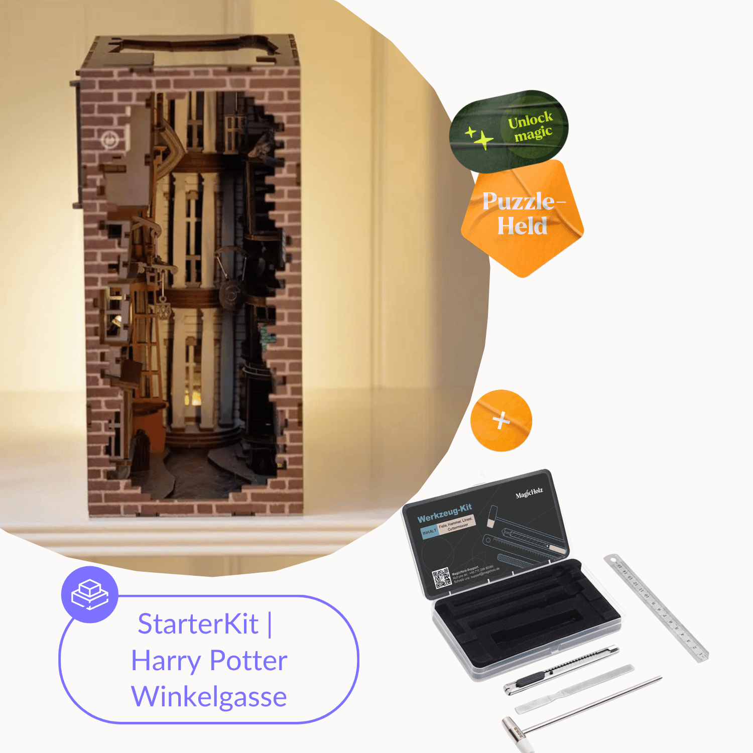 Harry Potter Diagon Alley Book Nook Revell Starter Kit | Book Nook + Tools