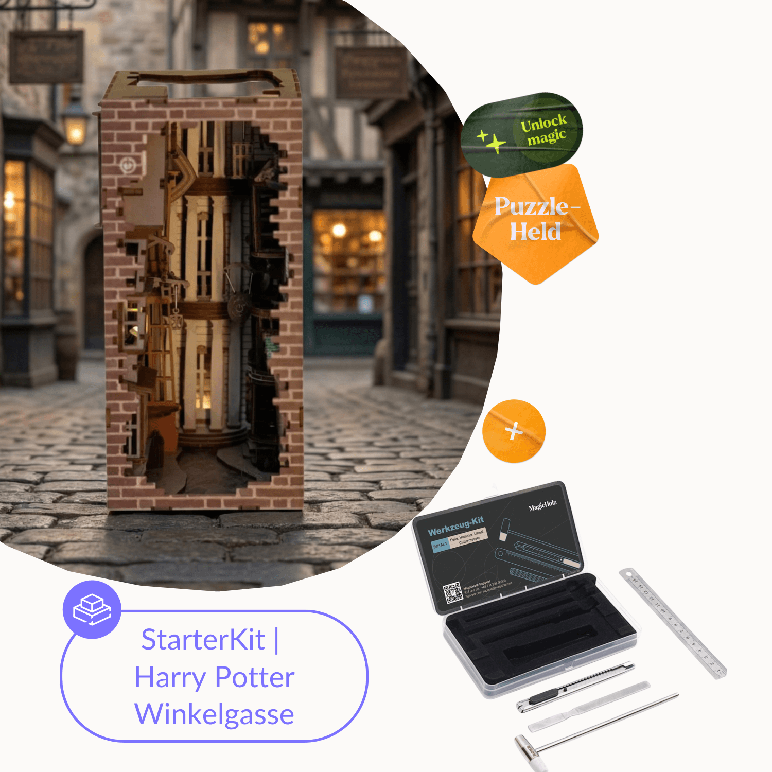 Harry Potter Diagon Alley Book Nook Revell Starter Kit | Book Nook + Tools