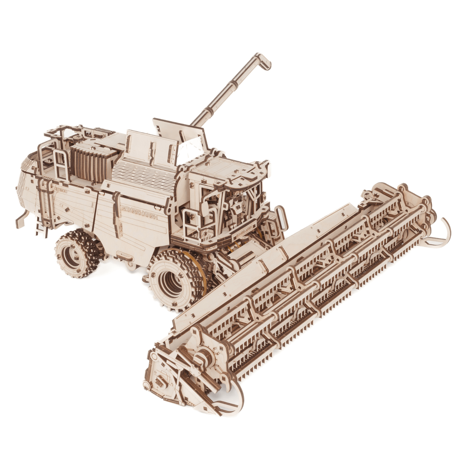 Combine harvester with cutting bar-mechanical wooden puzzle-Eco-Wood-Art--