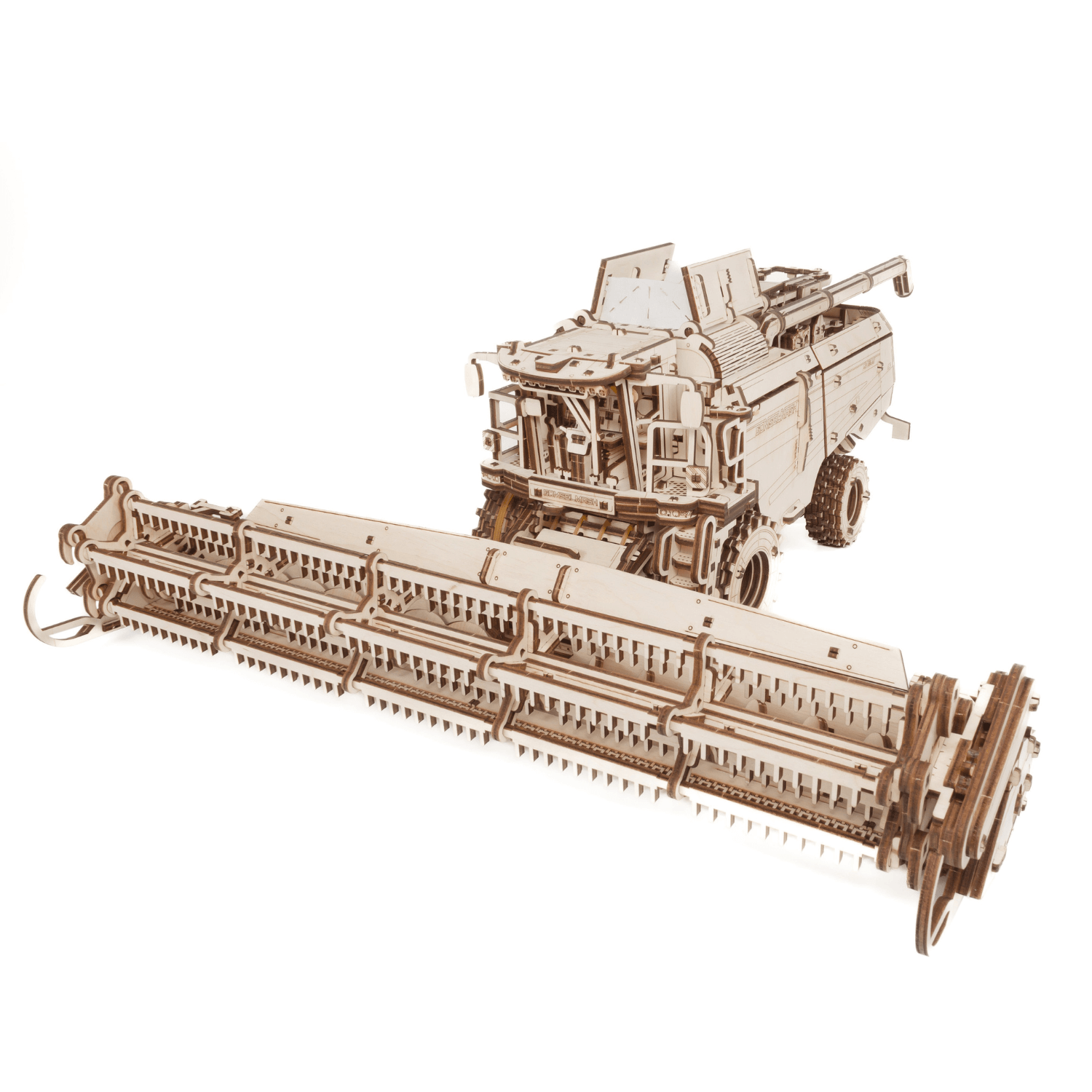 Combine harvester with cutting bar-mechanical wooden puzzle-Eco-Wood-Art--